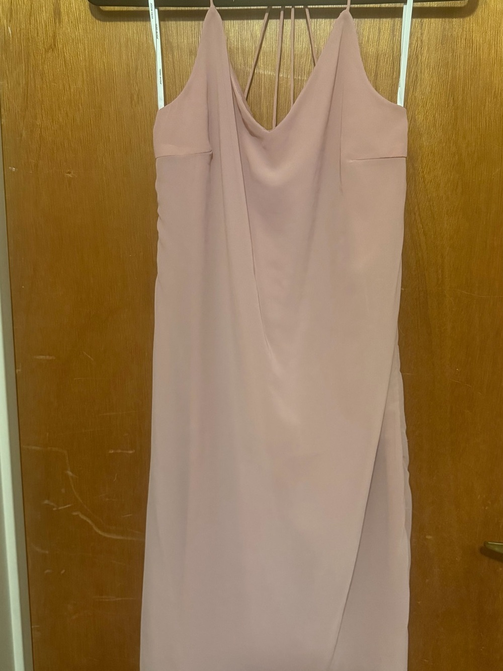 Women's Blush Pink Slip Dress with Cowl Neck